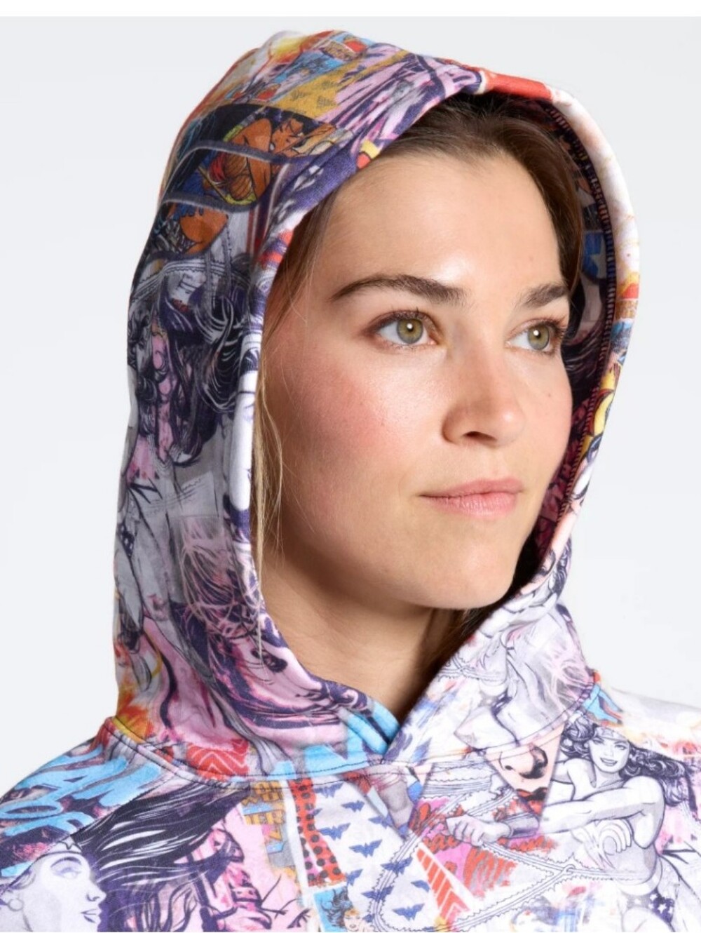DC X DSG Wonder Woman Collab Multi-Color Graphic Crop Hoodie, NWT - Picture 5 of 7